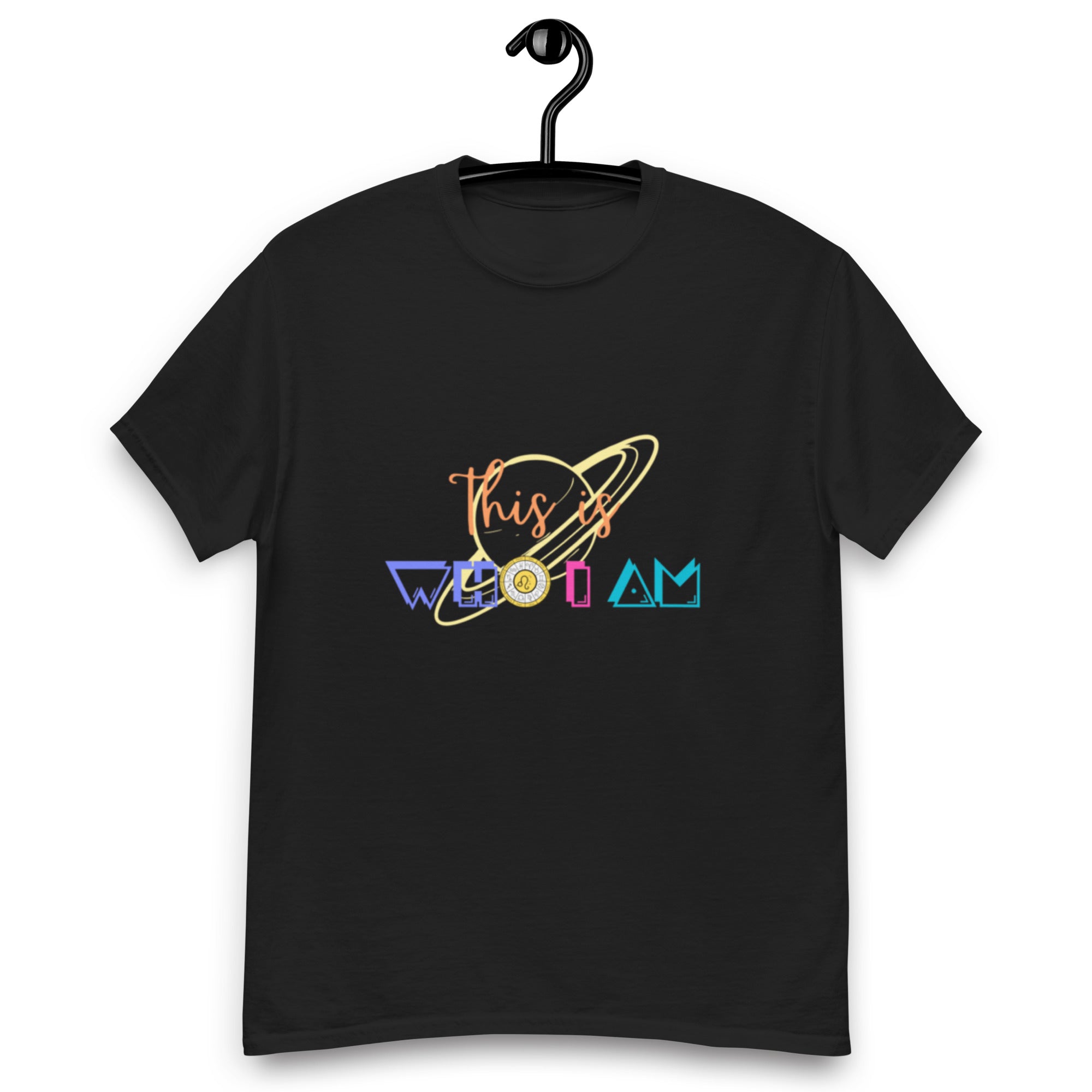 💫 WHO I AM: ZODIAC COLLECTION ⭐ | LEO | PLANETS | CURSIVE COLORFUL | ASTROLOGY | UNISEX TEE